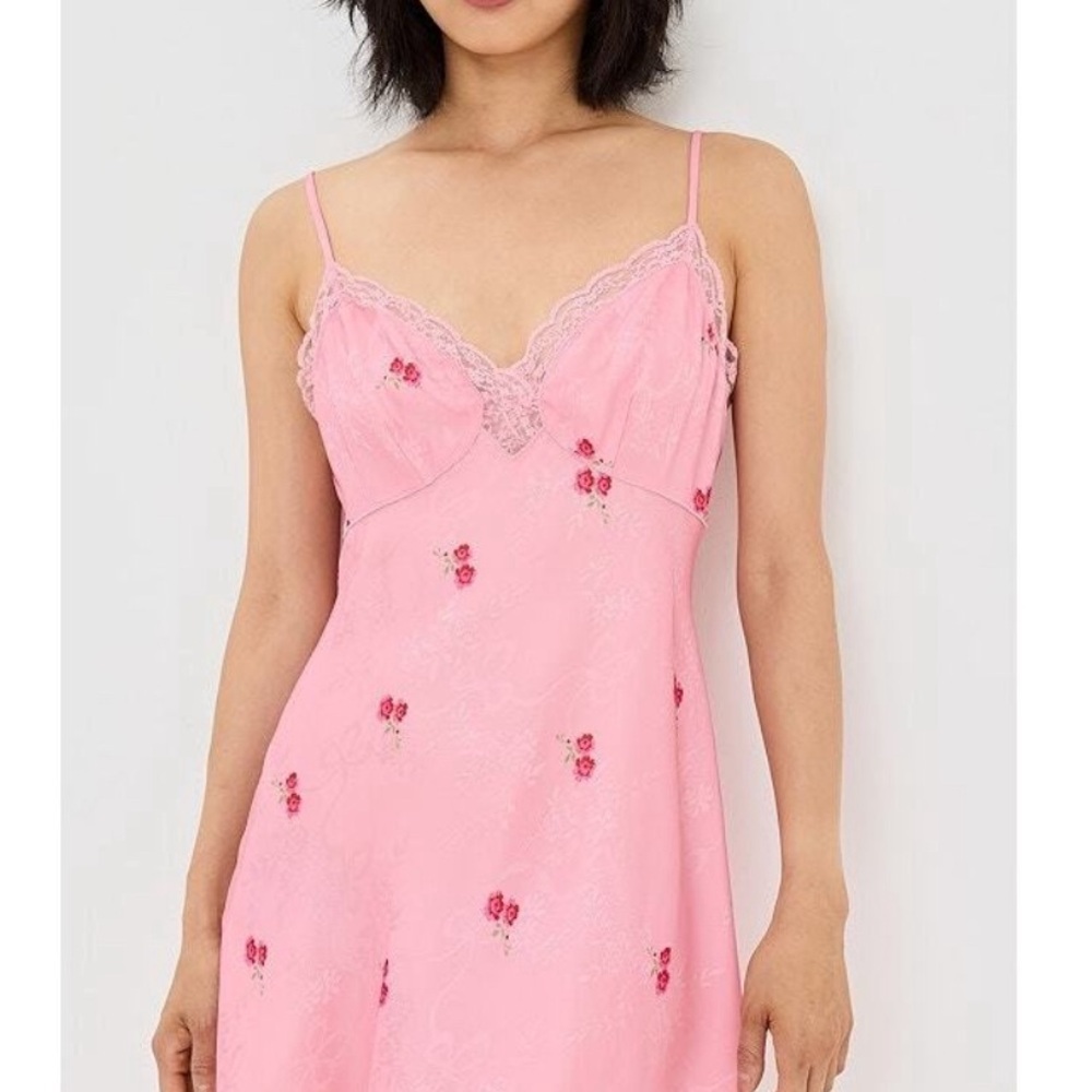 LoveShackFancy Pink Floral Mini Dress